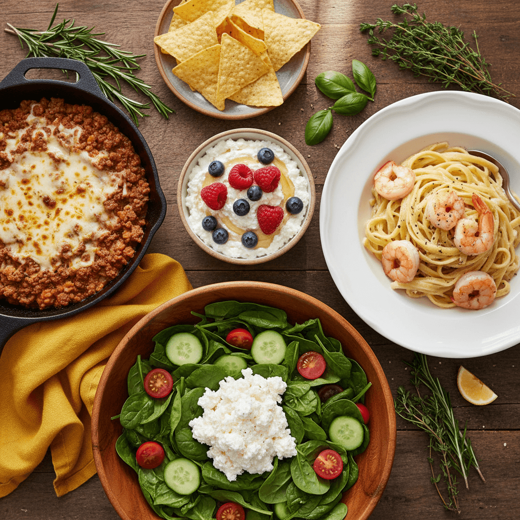 Cottage cheese dishes variety