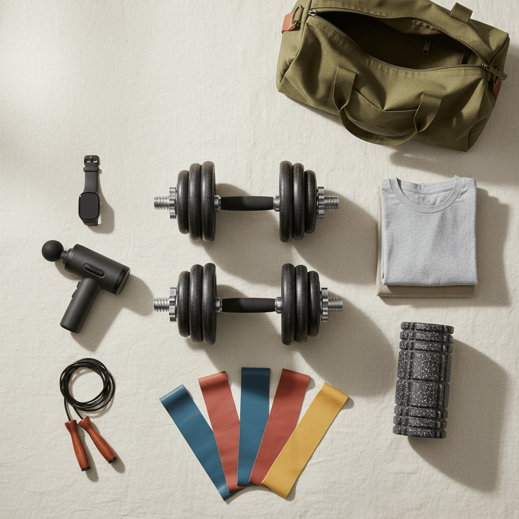 fitness gifts flat-lay