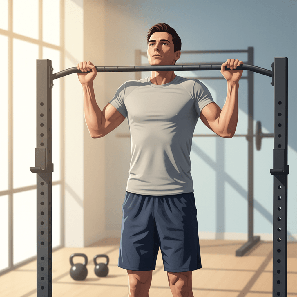 Person performing a pullup