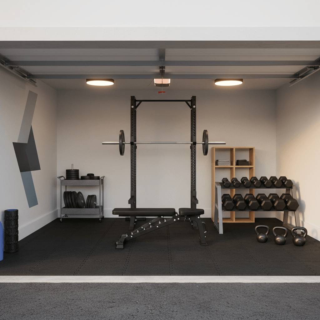 Simple garage gym setup