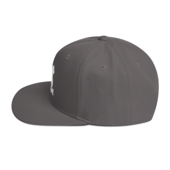 Flat Brim Snapback Hat White Logo - Image 3