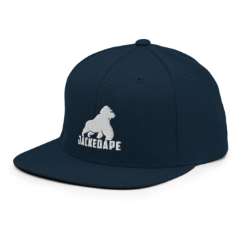 Flat Brim Snapback Hat White Logo - Image 4